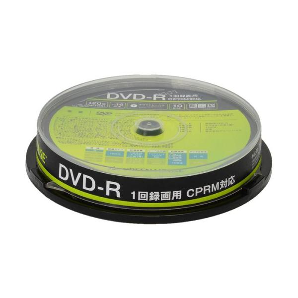 DVD-R 1回録画用 CPRM 1〜16倍速 10枚入りスピンドル グリーンハウス GH-DVDR...