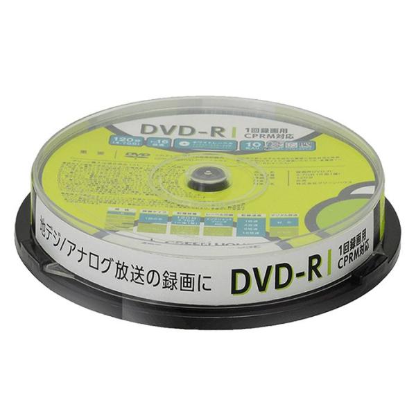 DVD-R 1回録画用 CPRM 1〜16倍速 10枚入りスピンドル グリーンハウス GH-DVDR...