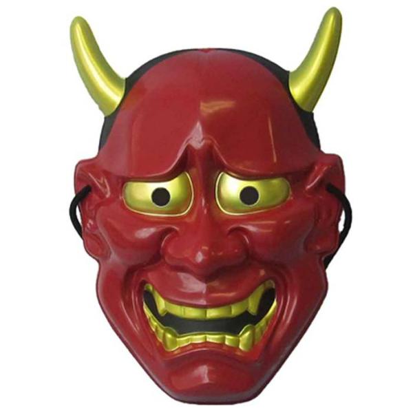 民芸品お面 般若 赤 和面 お面 マスク 覆面 和装 和風 歌舞伎 コスプレ 小道具 グッズ アイテ...