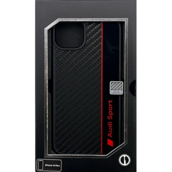 アウディ R8 iPhone14 Plus リアルカーボン ケース ブラック エアージェイ AUS-...