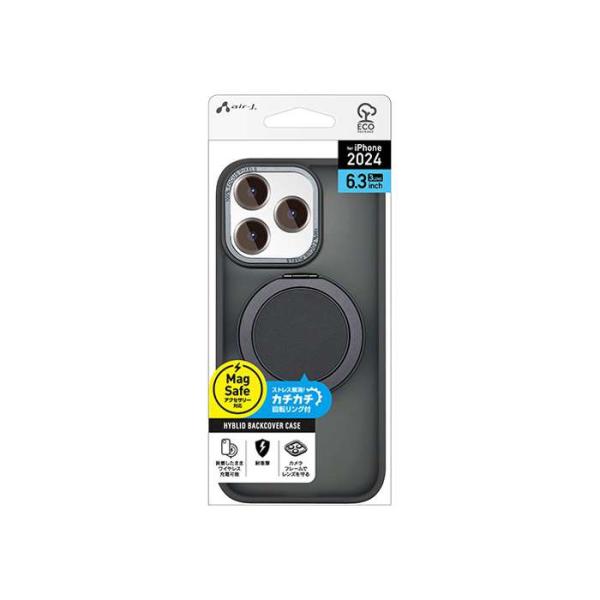 iPhone16 Pro用 MagSafe充電対応 スタンドリング付背面ケース SL  エアージェイ...