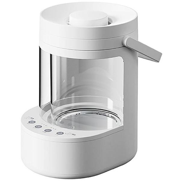 ガラスポットスチーム加湿器 LEDイルミネーション機能付き 3L ホワイト エスケイジャパン KJ-...