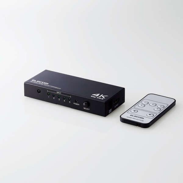 即日出荷 代引不可 HDMI分配器 4K60Hz対応 18Gbps 5ポート エレコム DH-SW4...