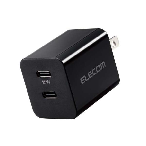 即日出荷 代引不可 USB Type-C 充電器 PD 対応 最大出力20W タイプC ×2 ブラッ...