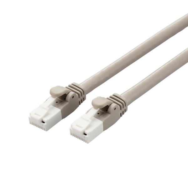 代引不可 LANケーブル CAT6A 2m 高速 10Gbps 爪折れ防止  ライトグレー エレコム...
