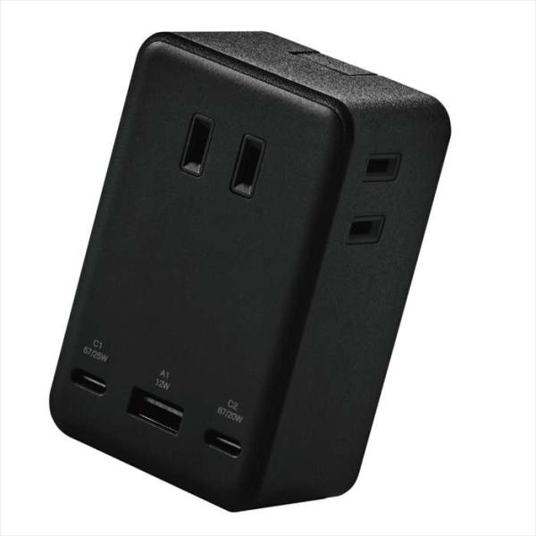 即日出荷 代引不可 USBタップ/USB-C×2/USB-A×1/AC×3/67W/雷サージ/ホコリ...