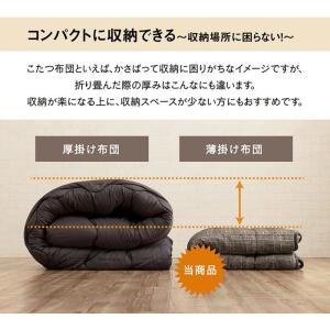 代引不可 省スペース こたつ布団 長方形 チェ...の詳細画像4