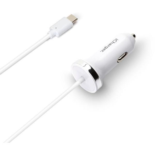 USB TYPE-Cコネクタ車載用DC充電器 ホワイト PGA PG-CDC30A02WH