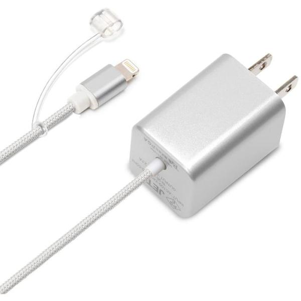 LightningコネクタAC充電器タフケーブルタイプ 2.1A シルバー PGA PG-LAC21...