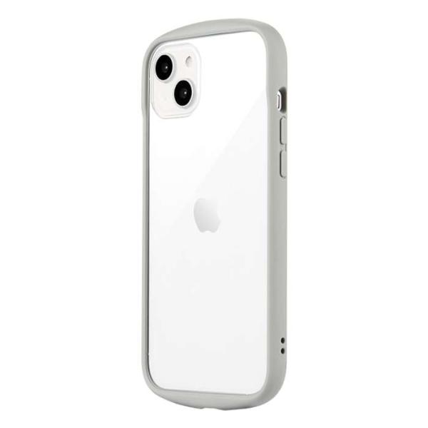 iPhone 14 Plus ケース カバー ハイブリッドケース ライトグレー Cleary 背面ク...