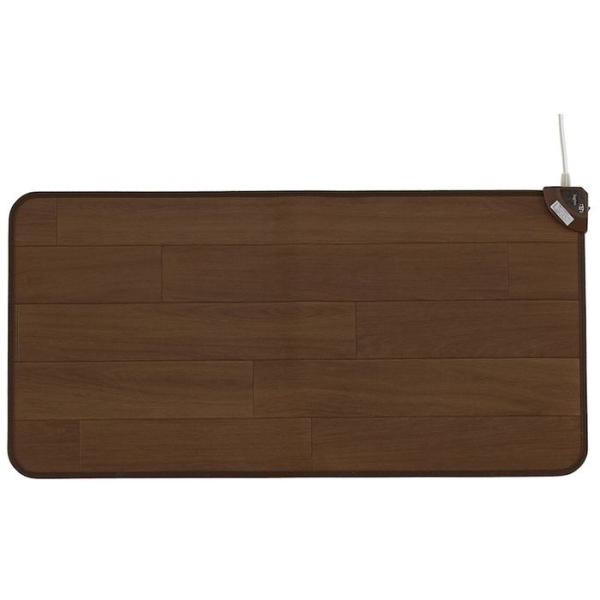 ホットキッチンマット フローリングタイプ 約45×90cm 木目調 ダークブラウン sugibo S...