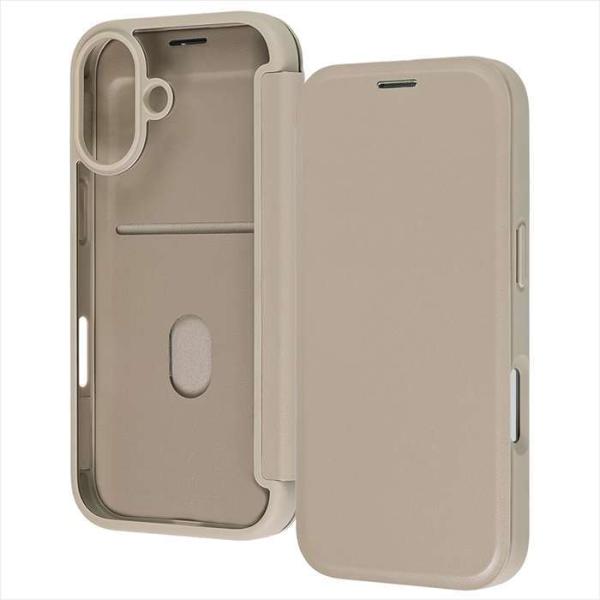 iPhone 17  クリアフリップケース マグネット / ベージュ レイ・アウト RT-P52LC...
