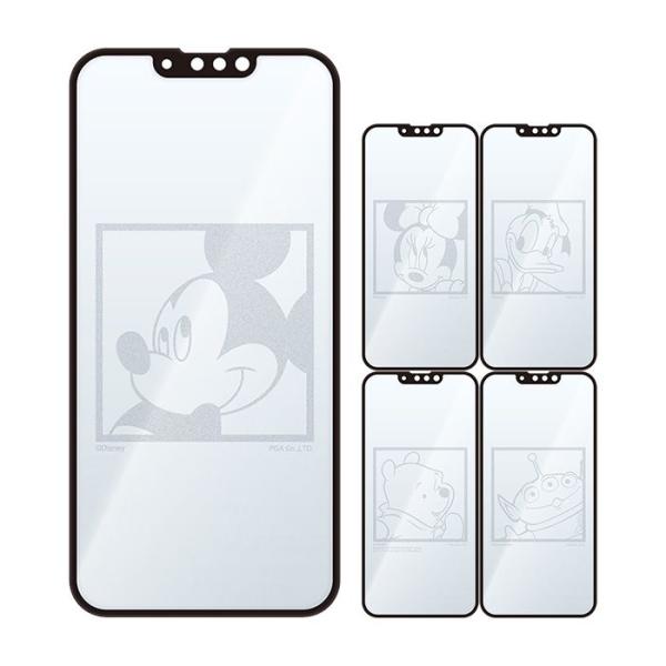 iPhone 13/13 Pro 6.1インチ ディズニー 液晶保護ガラス 全面保護 抗菌加工 PG...