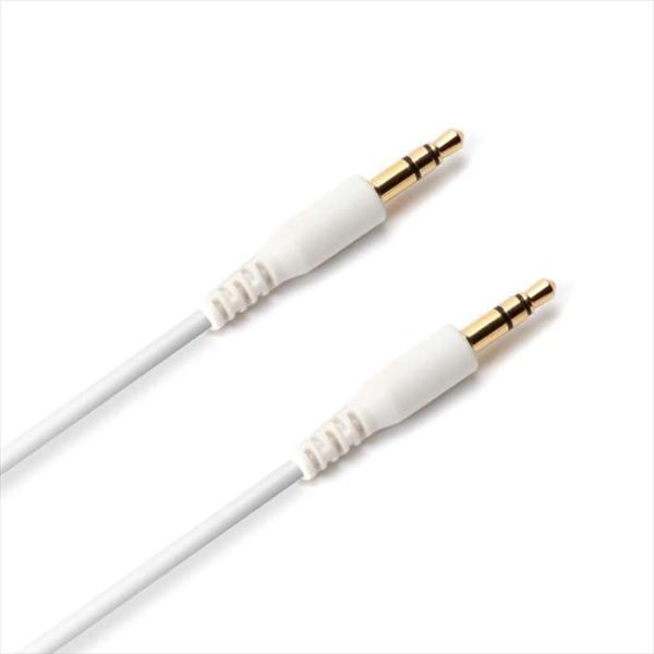 3.5mmステレオミニプラグ AUXケーブル やわらか TPE 0.5m ホワイト オーディオケーブ...
