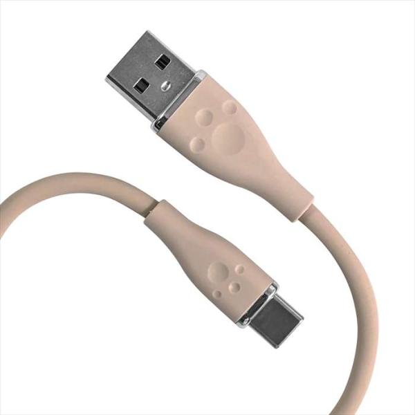 シリコンケーブル Type A to C 2ｍ キャメル ソフトケーブル  アローン ALG-SCA...