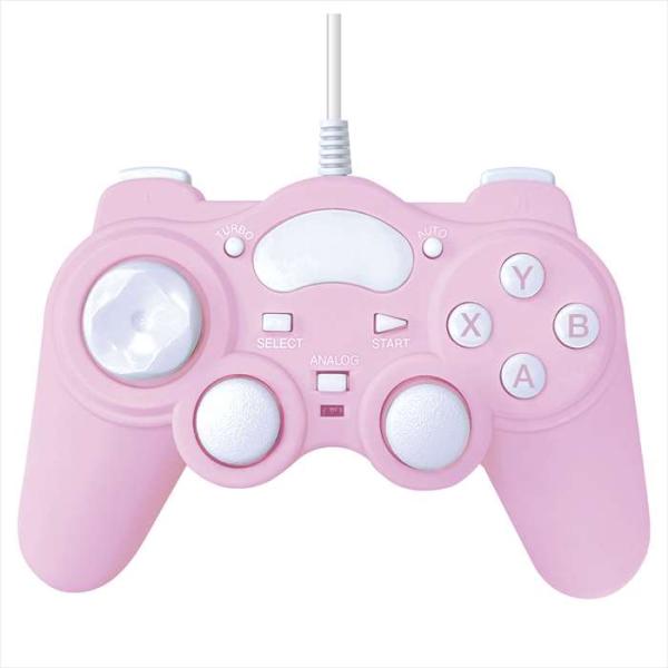 PC用コントローラー ピンク パソコン用 ゲーム コントローラー カラー 有線  アローン ALG-...