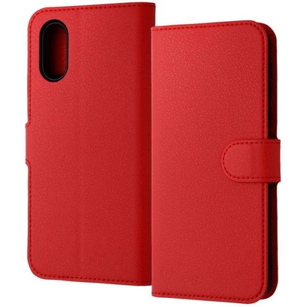 シンプルスマホ7 BASIOact2 シンプル6 actLS耐衝レザー マグ レッド レイアウト R...