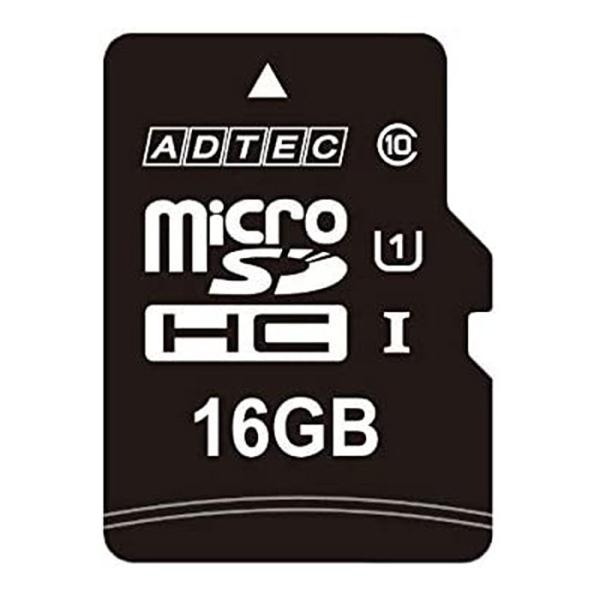 microSDHCカード 16GB Class10 SD変換アダプタ付  ADTEC AD-MRHA...