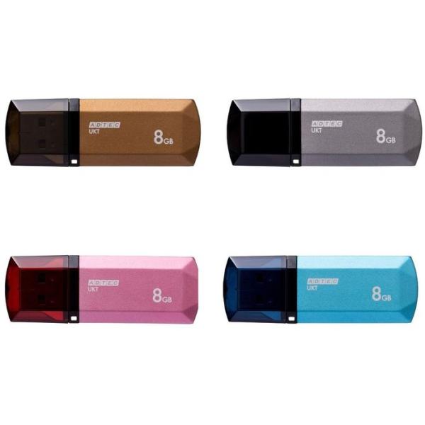 USBフラッシュメモリ UKT USB2.0 8GB アルミニウム一体成形ボディ ADTEC AD-...