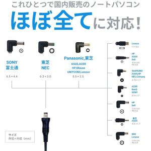 ノートパソコン用 マルチプラグケーブル+Typ...の詳細画像3