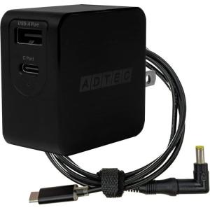 AC充電器 PD対応 GaN 65W ブラック & レッツノート用充電ケーブル ADTEC APD-A065AC-wP3-BK｜dresma