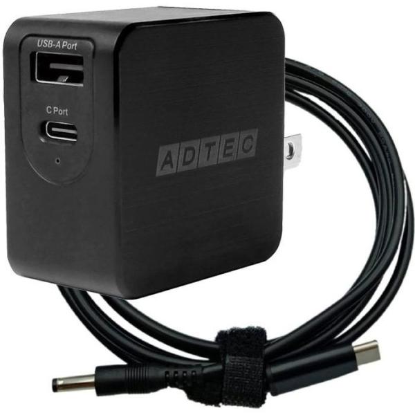 AC充電器 PD対応 GaN 65W ブラック &amp; dynabook用充電ケーブルセット ADTEC...