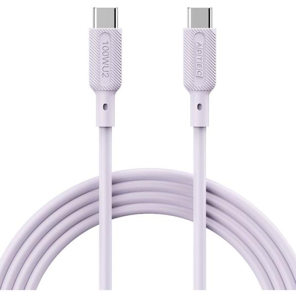 PD充電器 65W C2 紫 ソフトU2ケーブル スマホ タブレット PC 周辺機器 ADTEC A...