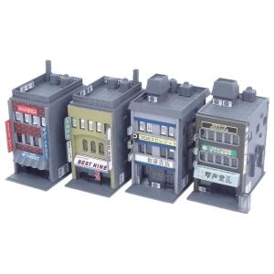 Nゲージ 着色済み 商業ビル 3F 4棟入り 鉄道模型 ジオラマ