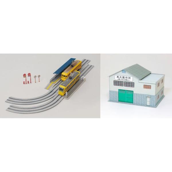 Nゲージ 未塗装ストラクチャー 都電・軌道・停留場＋町工場 鉄道模型 ジオラマ greenmax グ...