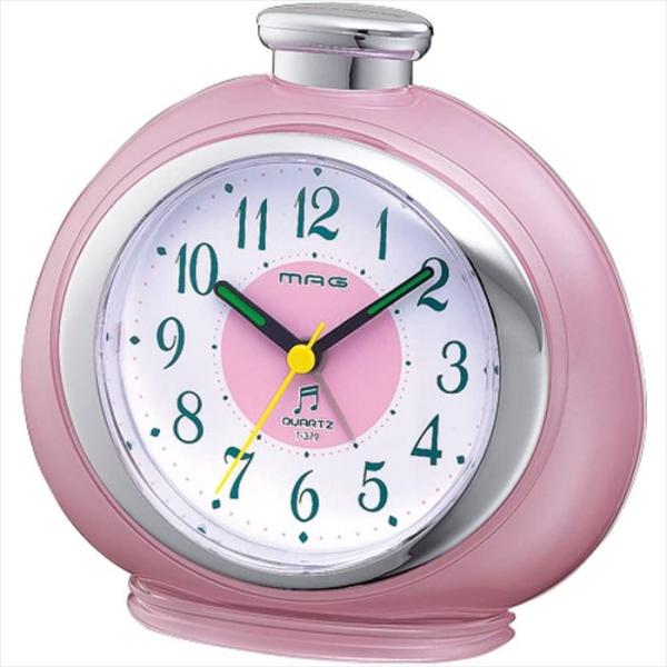 アナログ目覚まし時計 フルーティ アラームクロック 16曲メロディーアラーム ピンク ノア精密 T-...