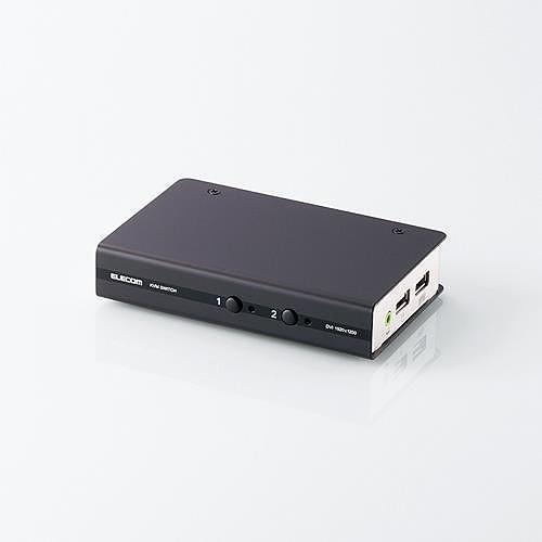 即日出荷 代引不可 エレコム ワイド解像度に対応した2台のPC共有用DVI対応パソコン切替器 KVM...