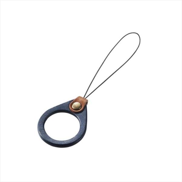 代引不可 スマートフォン用フィンガーストラップ(ソフトレザー) エレコム P-STF03BU
