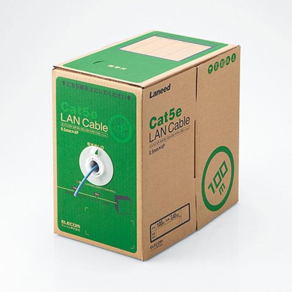 即日出荷 代引不可 EU RoHS指令準拠 LANケーブル（Cat5e 単線）　100m　ブルー エ...