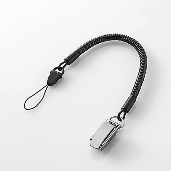 代引不可 スマートフォン用ストラップ/クリップストラップ/メタル/70cm/ブラック エレコム P-...