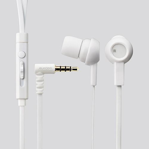 即日出荷 代引不可 エレコム スマートフォン用ステレオヘッドホンマイク （耳栓タイプ） ホワイト E...