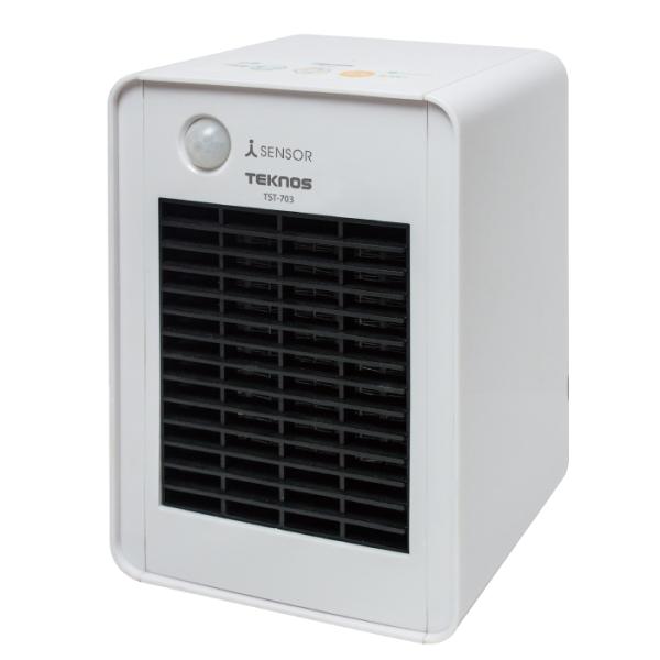 ミニセラミックヒーター 人感センサー テクノイオン搭載 消臭 700W ホワイト テクノス TST-...
