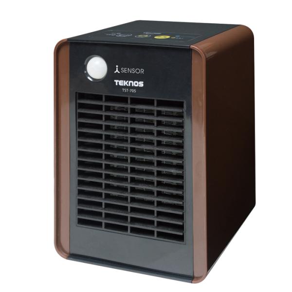 ミニセラミックヒーター 人感センサー テクノイオン搭載 消臭 700W ブラウン テクノス TST-...