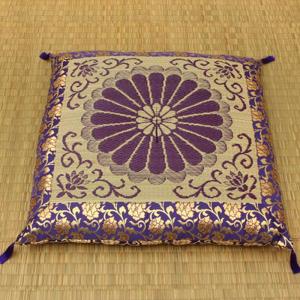 仏前座布団 緞子判サイズ 65×69cm 日本製 金襴生地 リバーシブル 仏壇