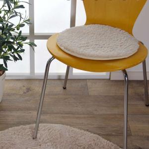 チェアパッド 無地 約35cm丸 4枚組 裏:滑り止め付き シンプル