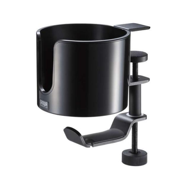 即日出荷 代引不可 ドリンクホルダー付きバッグハンガー PDA-STN76BK サンワサプライ PD...