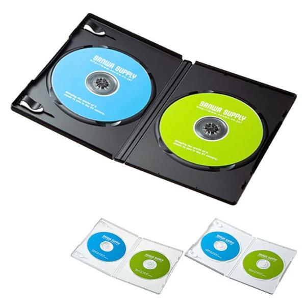 代引不可 DVDトールケース 2枚収納 10枚セット インデックスカード付属 サンワサプライ DVD...
