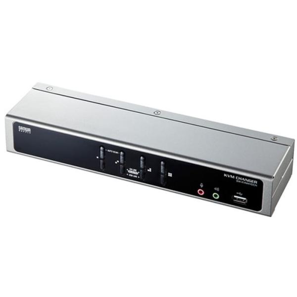 即日出荷 代引不可 USB2.0ハブを搭載 デュアルリンクDVI対応パソコン自動切替器（4：1） サ...