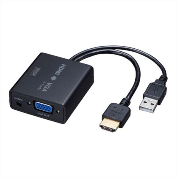 代引不可 HDMI信号 VGA変換コンバーター ケーブル一体型 変換コンバーター HDCP対応 サン...