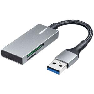 即日出荷 代引不可 USB3.2 Gen1 カードリーダー メッシュケーブル 超薄型 USB A接続 アルミボディ  ADR-3MSD2S｜dresma
