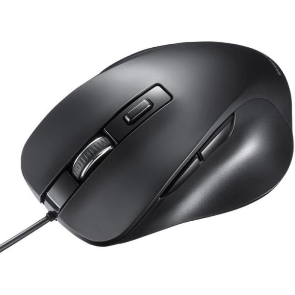 即日出荷 代引不可 有線 ブルーLED マウス 5ボタン PC パソコン 周辺機器 入力 ブラック ...