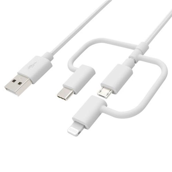 即日出荷 代引不可 ライトニング・Type-C・microUSB 3in1 ケーブル 1m Ligh...