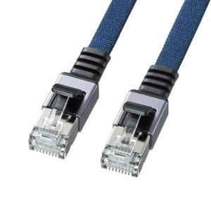 あすつく 代引不可 LANケーブル CAT6A 15m フラットタイプ サンワサプライ KB-FL6AME-15BL