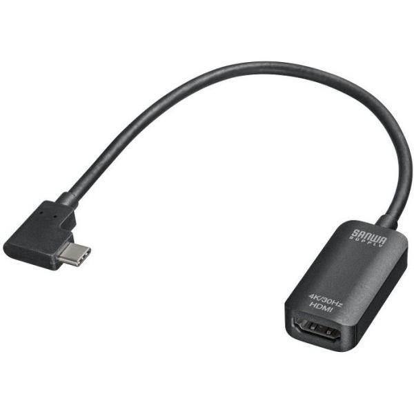 あすつく 代引不可 USB Type C(L型)-HDMI変換アダプタ(4K/30Hz) サンワサプ...