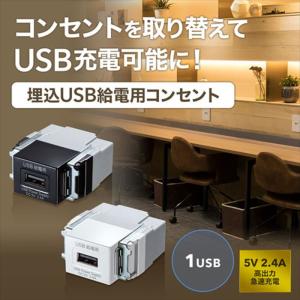 代引不可 埋込USB給電用コンセント 1ポート...の詳細画像1