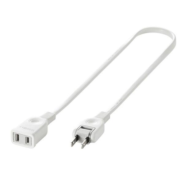 即日出荷 代引不可 電源延長コード（2P・0.5m） タップや機器の電源延長に便利なコード 火災防止...